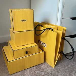 Fendi Boxes (4) and Shopping Bags (3) (empty)